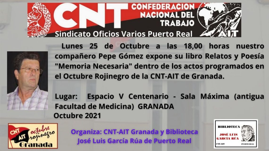 Presentación del libro «Memoria necesaria» en la CNT-AIT Puerto Real
